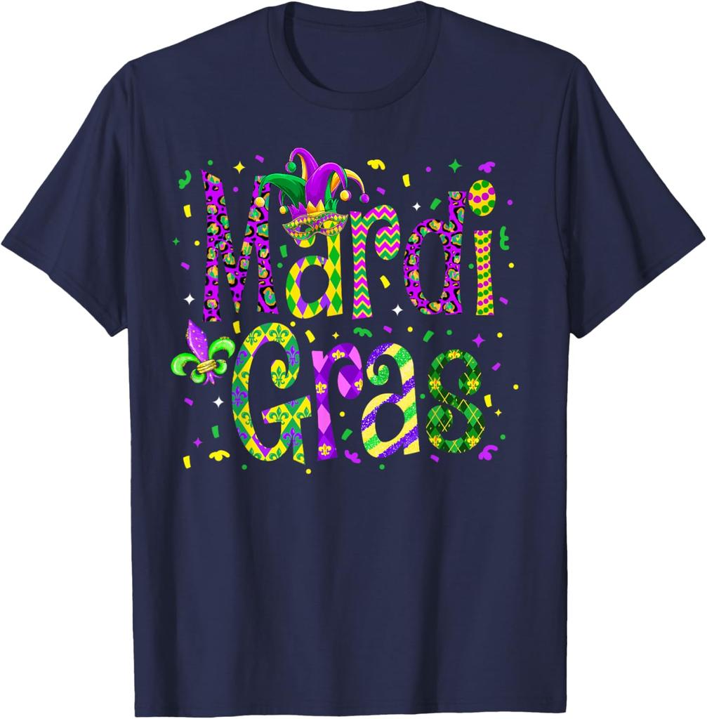 Funny Mardi Gras Parade Outfit Jester Hat Men Women Kids TShirt Unisex Fashion SpringSummer 2026 New Arrival