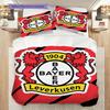 Bayer 04 Leverkusen Pattern Bedding Quilt Set Quilt Cover Pillowcase Home Decoration Birthday Gift (1 * Duvet Cover + 2 * Pillowcase, Without Core)