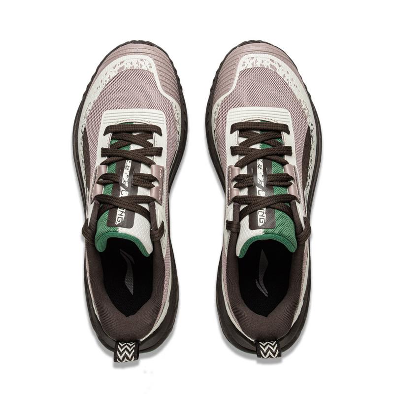 Li Ning CF Su Yi Jie Lite 2.0 Bequeme Outdoor Rutschfest Abriebfest Wasserdicht Low Top Wanderschuhe Herren Wanderschuhe Grau-Braun AHTU007-4