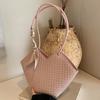 PU Leather Bags for Women Handmade Knitting Bags Handwoven Female Bags Shoulder Bags Luxury Brand Fashion New