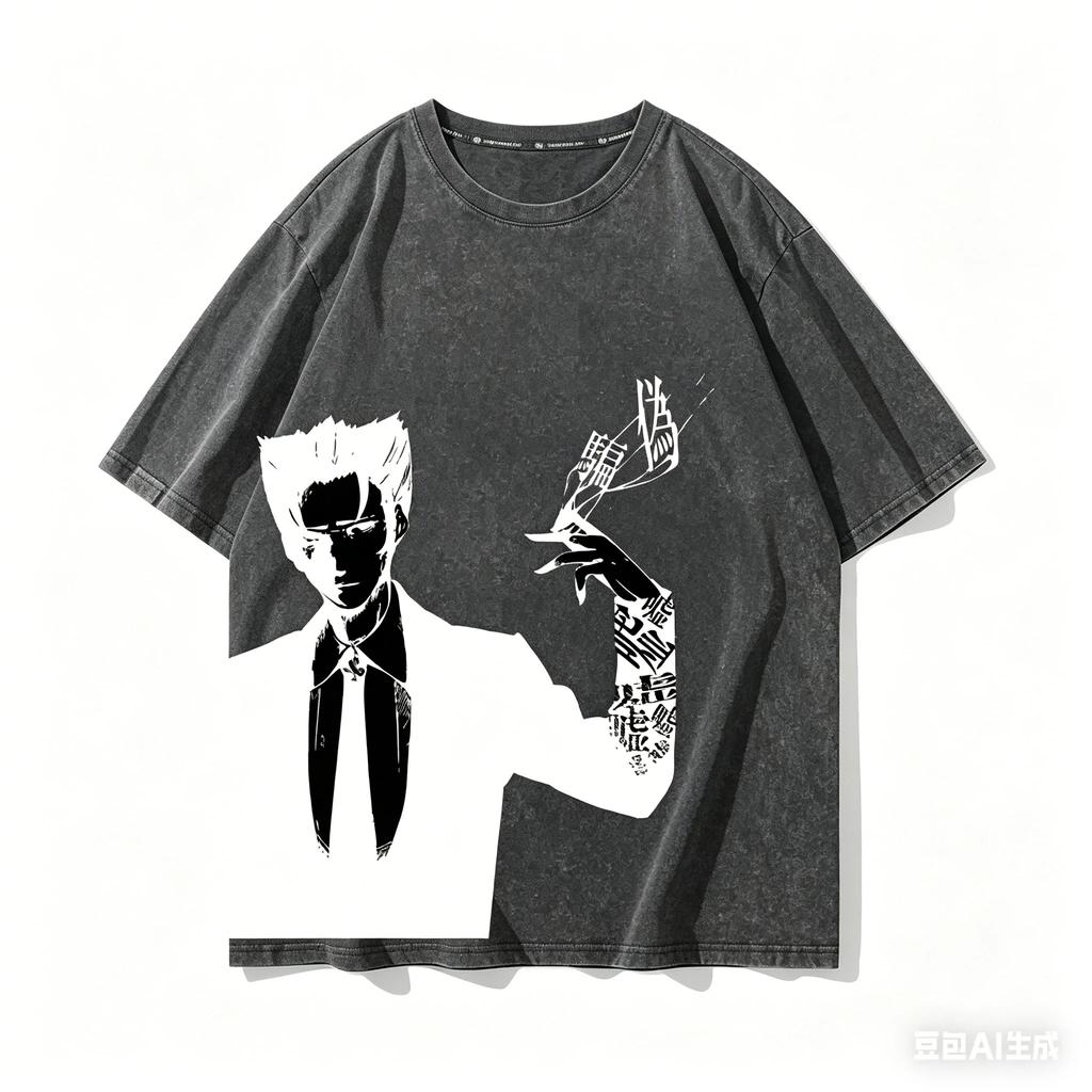 Monogatari Series Anime Lover Washed T-shirt Year round clothing personality Clothes Plus Size Unisex Streetwear Couples Classic