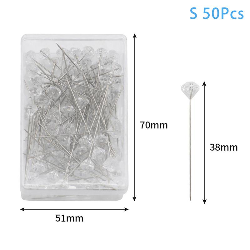 

50/100 шт. Алмазные бутоньерки-букеты, булавки для цветов, булавки для позиционирования цветов для свадебных букетов невесты S 50Pcs