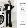 Women's Black High-Waist Slimming Micro Flare Pants - Spring/Autumn 2025 Collection