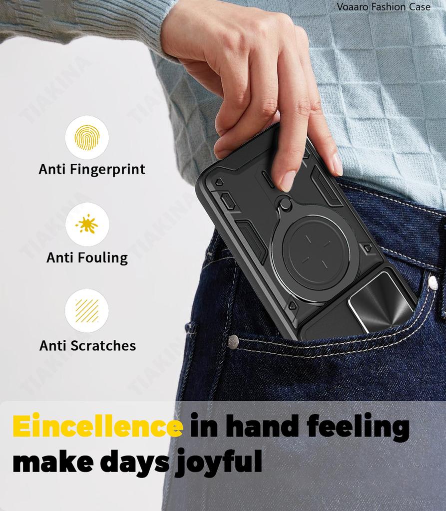 Rotate Slide Lens Armor Funda for Motorola Moto G67 Power 5G India Case for Motorola G67 Power 5G Case Magnetic Ring Stand Cover