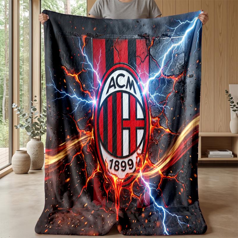 AC Milan Theme blanket Soft Flannel Blanket Plush Throw Blanket Cozy Sofa Bed Blanket for Home Decor