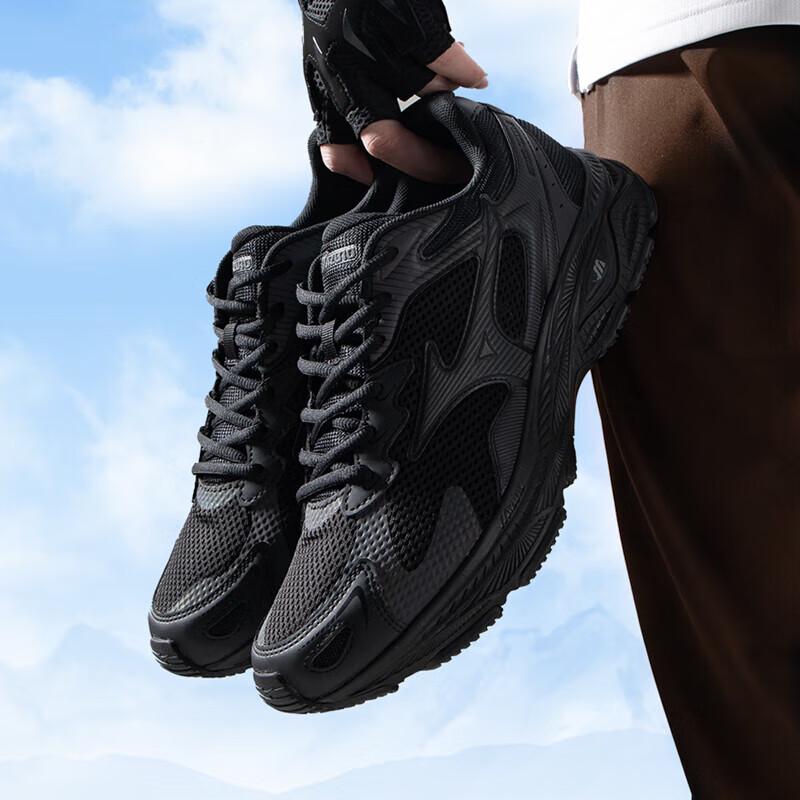 Mizuno D1GH2235-01 Phantom Black Mesh Dad Running Shoes