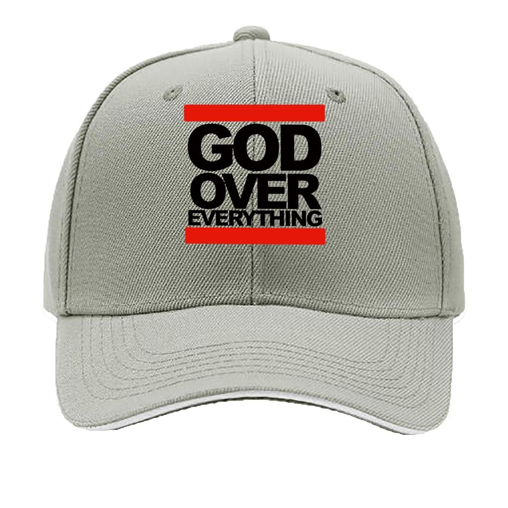 Printed GOD OVER EVERYTHING Four Seasons Outdoor Breathable Adjustable Golf Hat Unisex Summer Fashio Sandwich Baseball Cap