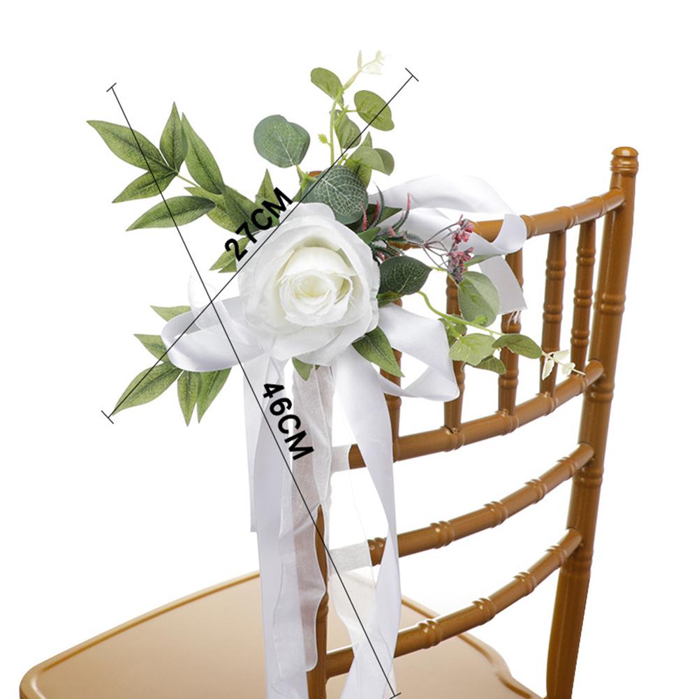 Künstlicher Blumenstrauß, gefälschte Blumen für Hochzeit, Stuhl-Rückendekoration, Fotografie-Requisiten