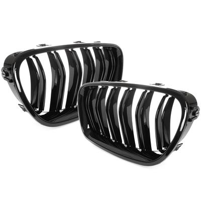 BMW 5 F10 / F11 10-17 Grilles Between the Headlights (kidneys) Left + Right Set BLACK GLOSSY DOUBLE BAR