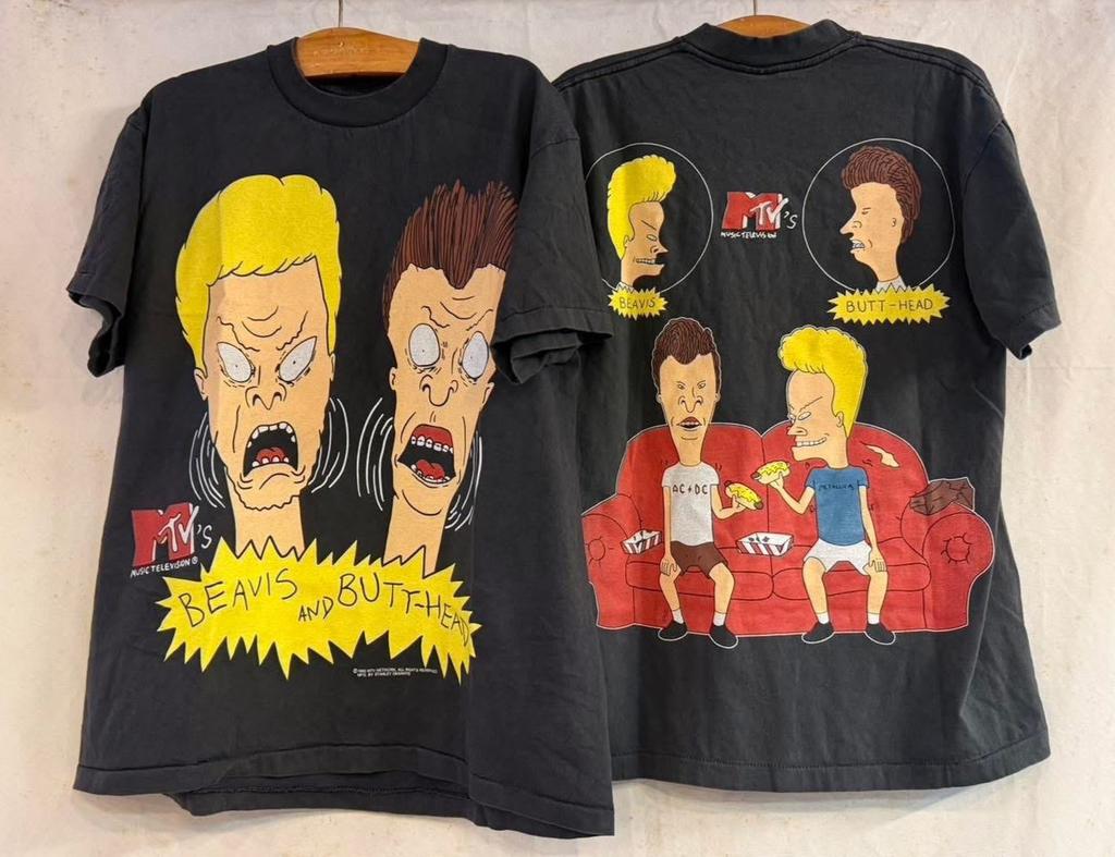 Vintage 1993 Beavis & Butthead MTV Stanley Desantis Black XL REPRINT Unisex T-Shirt