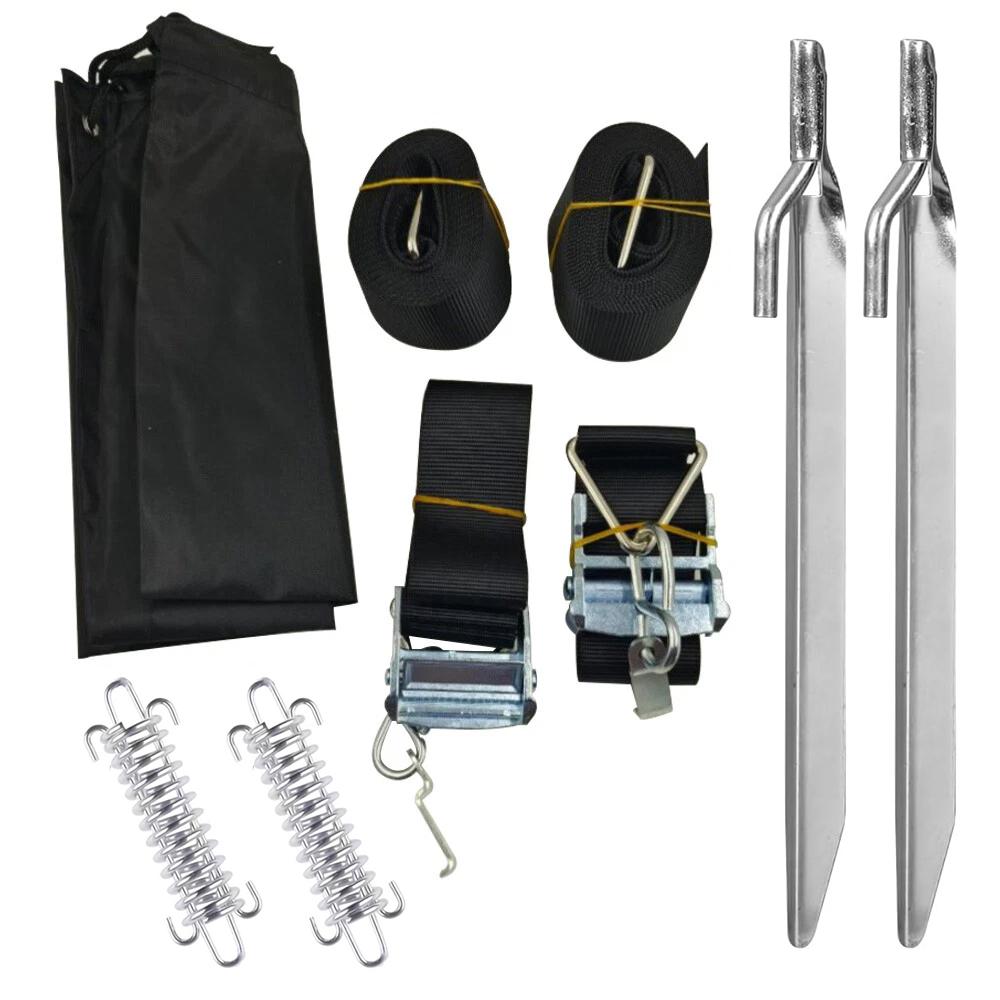 1set  Awning Storm Hold Down Side Straps Canopy Securing Hooks For Thule Caravan Motorhome Storm Wind RV Accessories