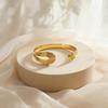 Stainless Steel Irregular Textured Cuff Bracelet for Women 18K Gold Plated Open Bangle Fashion Party Jewelry Gift