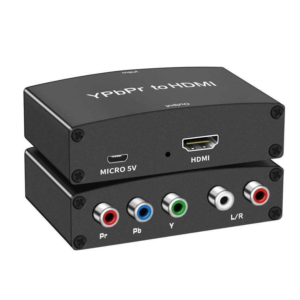 Component to HDMI Converter, 1080P Compatible, 5RCA RGB YPbPr to HDMI Converter, HDCP Audio & Video Adapter, HDTV V1.3 V1.4 HDCP Adapter, Compatible w