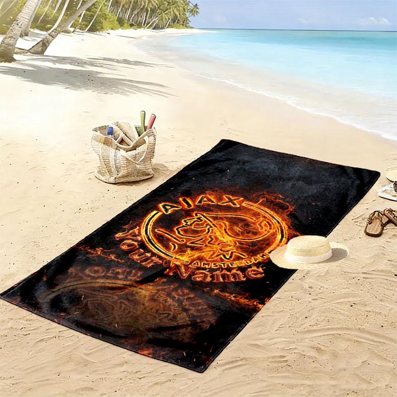 AFC Ajax Custom Name Print Beach Towel, Large Soft Quick Dry Towel for Beach Camping Swimming