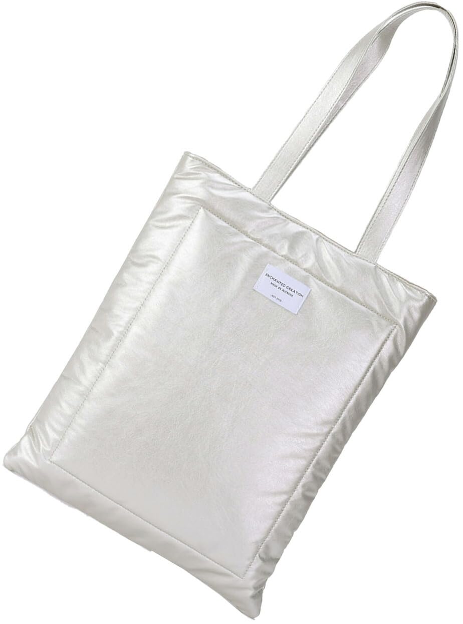 

Silver Tote Shoulder For Commuting to Work or Synthetic Plain [Alto Rose] Bag, Women s Tote, A4, Stylish, Cute, A4, Thin, Handbag, Bag, School,