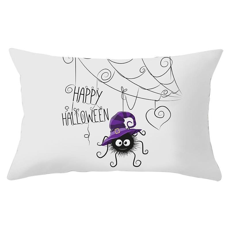 Halloween Cartoon Print Series Peach Skin Waist Pillow Cover Sofa Cushion Cover