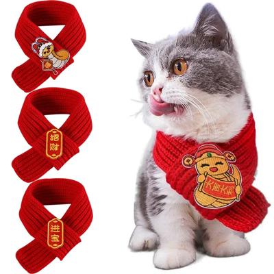 Pet Scarf 2026 New Years Pet Scarf for Dog Cat Chinese Snake Year Scarf Warm New Year Dog Knitted Scarfs Winter Pets Neck Scarfs