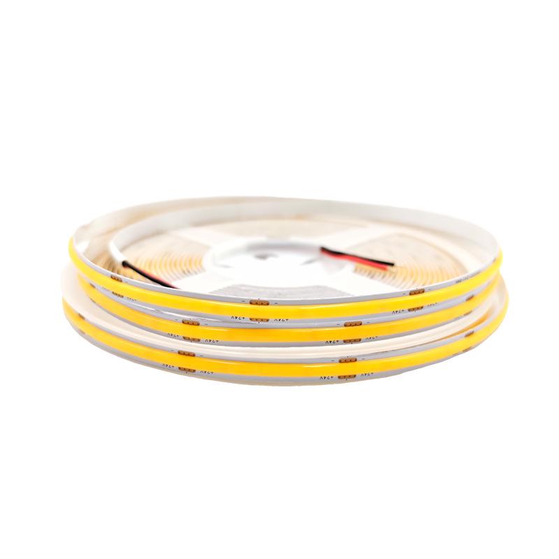 COB LED Strip Light 12V/24V, 320/480 LEDs, 8MM, 90 CRI, Self-Adhesive, Aluminum Channel.