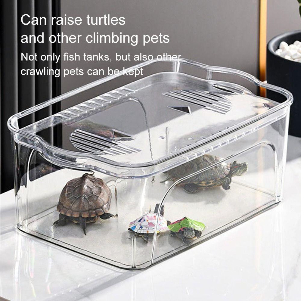 High Quality Transparent Fish Tank Plastic Square Fish Breeding Box With Lid Aquarium Betta Tank
