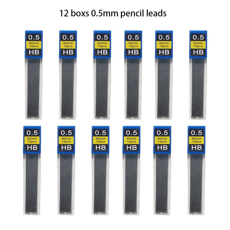 1-12Pcs 0.3 0.5 0.7 0.9 1.3 2.0mm HB Replacement Refill Leads Refill for Mechanical Pencil Drawing Automatic Pencils Stationery