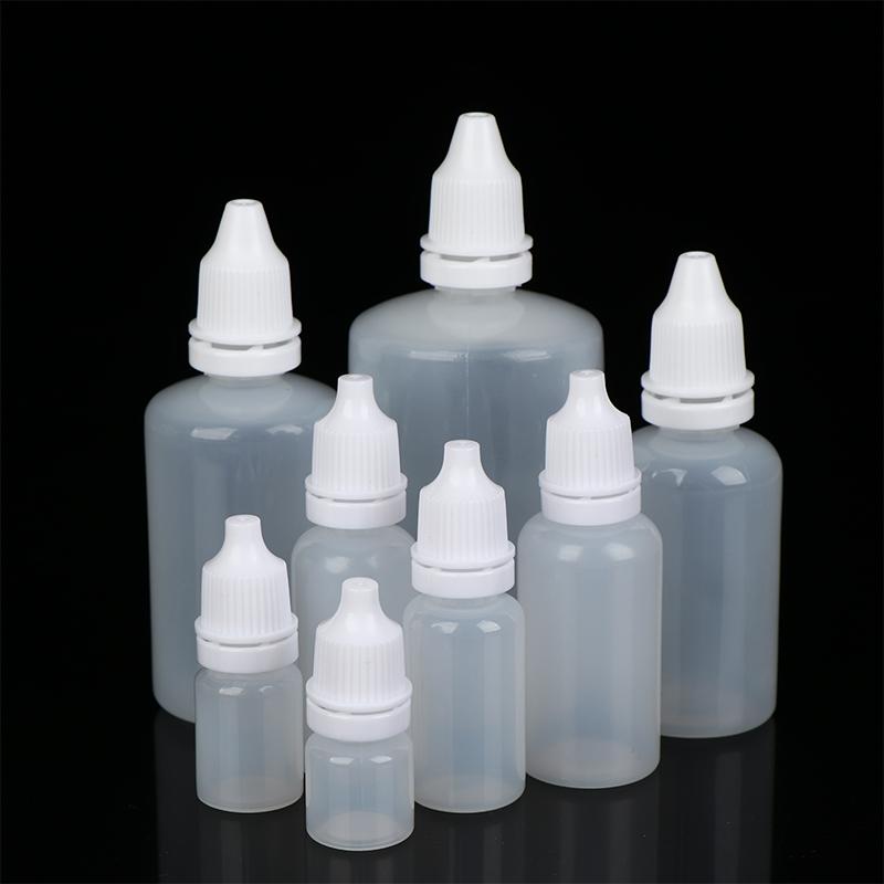 5Pcs 3/5/10/15/20/30/50/100Ml Empty Plastic Dropper Bottle Paint Beauty Oil Ink Squeezable Refillable Bottle Cosmetics Storage