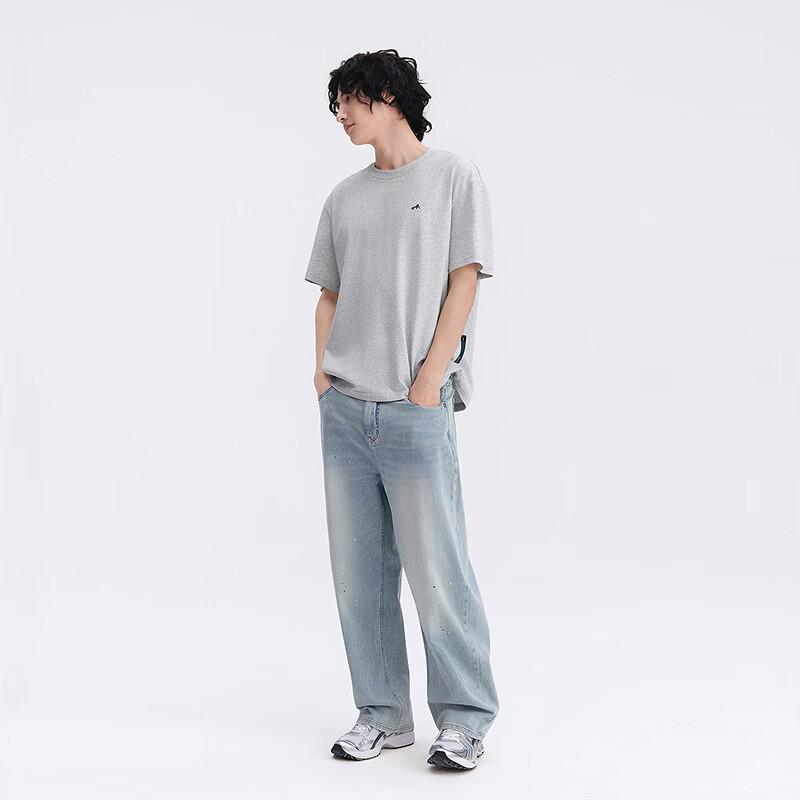 Jeans Larges Dégradés Lavés en Lyocell pour Homme GXG