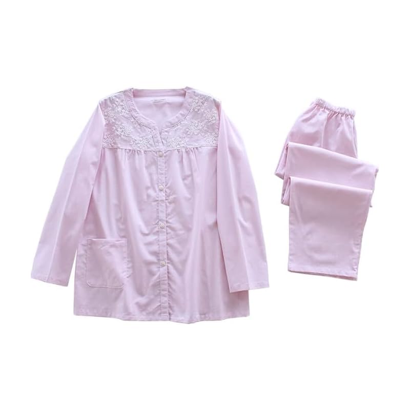 

[HOME WAY] pajamas ladies 100% cotton gauze organic cotton Soft room wear skin-friendly Sweat absorption top and bottom set Room wear For