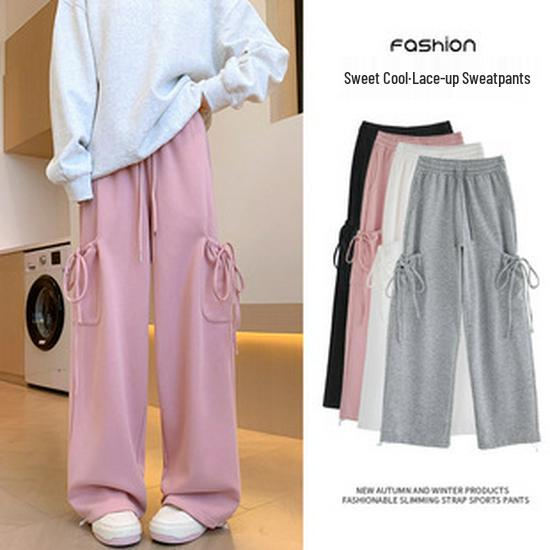 Pantaloni della tuta a righe a vita alta con polsini da donna - Autunno 2025