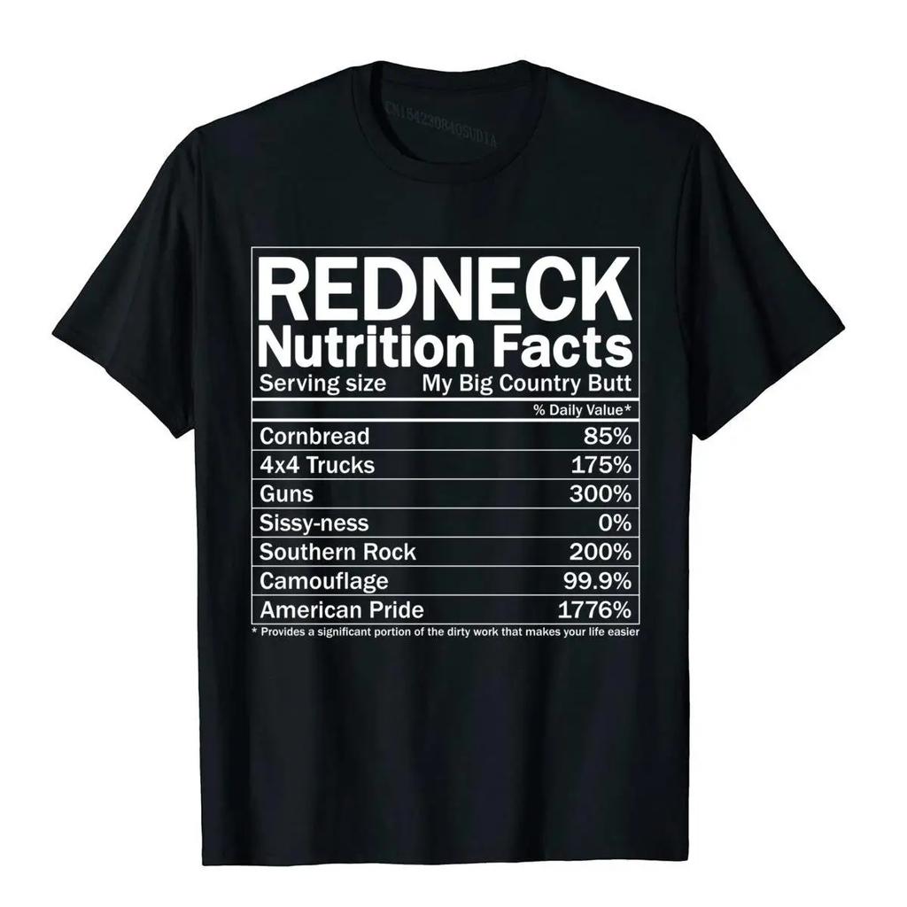 Redneck Nutrition Facts Funny Version 2 Short Sleeve T-Shirt Cotton T Shirt For Men Fitness T Shirt Cheap Tight