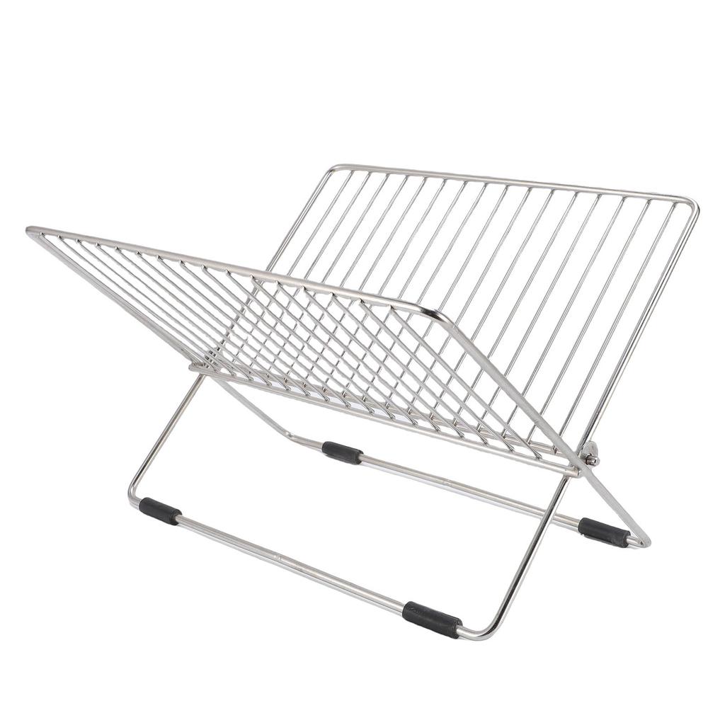 Folding Dish Drying Rack Stainless Steel Dish Drainer Space Saving Dish Rack for Kitchen Counter Storage Organization X