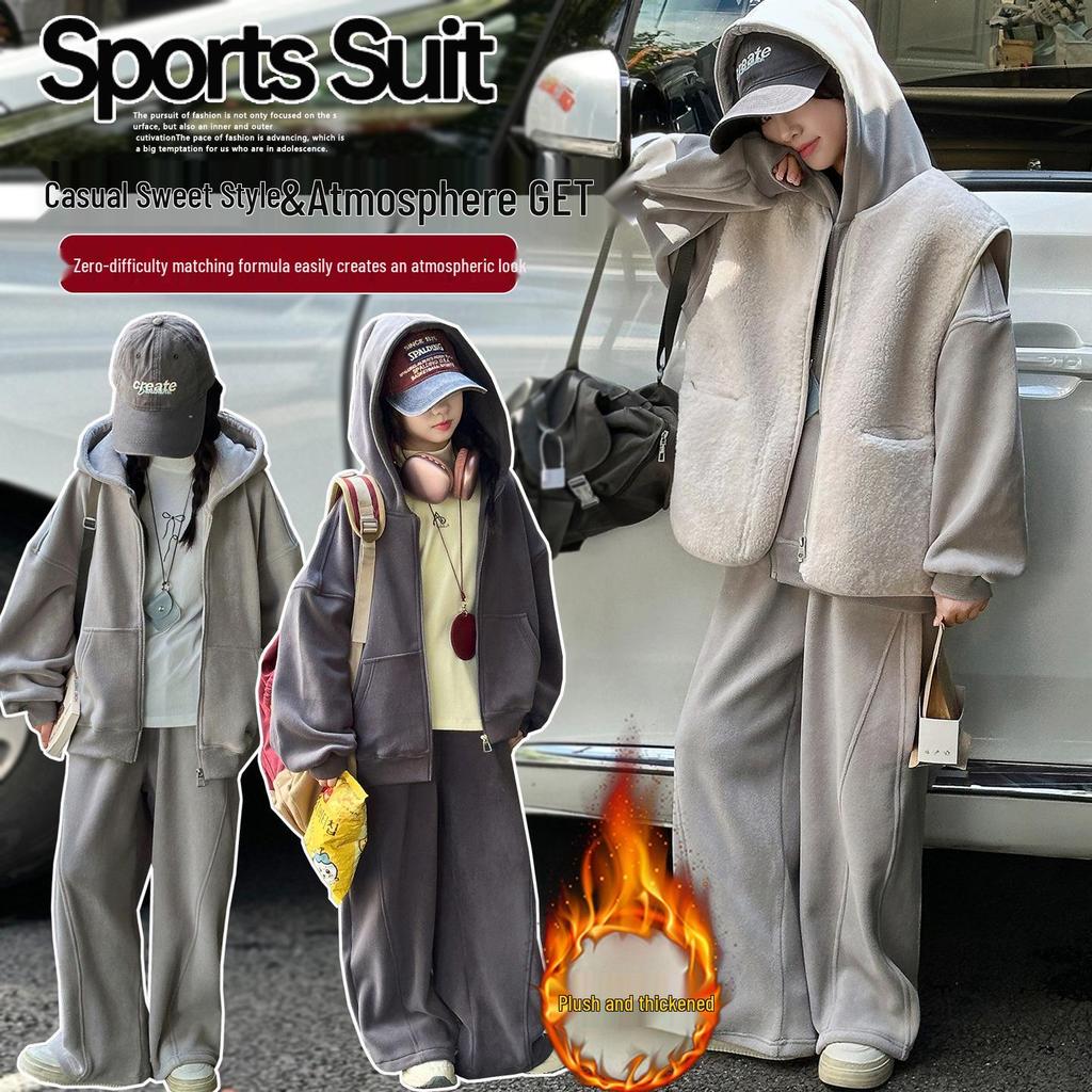 Girls' Winter 2025 Fleece Hoodie & Sweatpants Set