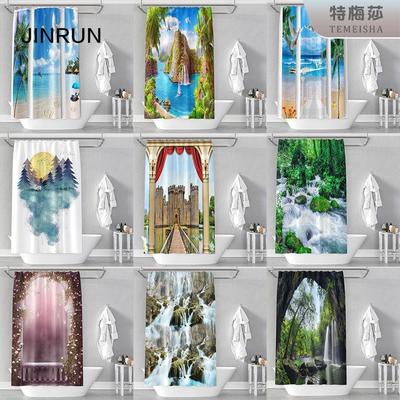 JINRUN Bathroom Thickened Waterproof Curtain Mildew Proof Shower Curtain Shower Partition Curtain Shower Curtain Bathroom Curtain Free Perforation