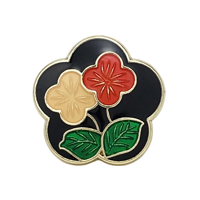 10PCS Of National Style Enamel Colorful Metal Buttons Burnt Blue Palace Oil Square Flower Clothing Button