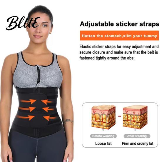 Tummy Control Shapewear Women Waist Trimmer Belt with Zipper Trainer Sweat Band Stomach Lower Back Support Wrap Enhancing Belly Fat Sauna
