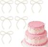 2/5Pcs Pearl Bow Party Supplies Decoration 10CM Pink Pearl Bow Birthday Cake Ornaments Scene Layout Decor DIY Gifts Accessories