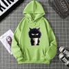 Hot-selling ribbed bottom pendulum sweater European and American animal cat print sweatshirt special couple jumper