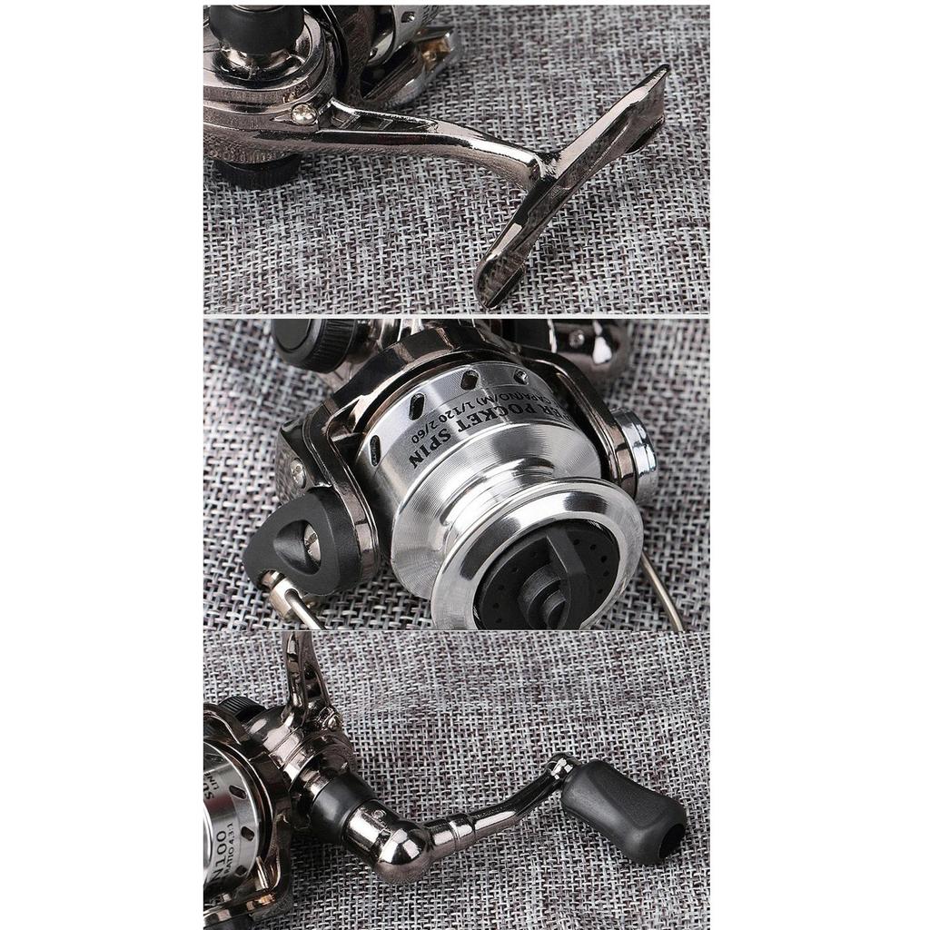 Power All Metal Mini Spinning Fishing Reel High Speed 4.3:1 Coil Left/Right Hand for Boat Rock Ice Fishing Lure Ultralight Wheel