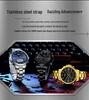 Sanda Men's Multifunction Luminous Waterproof Chronograph Steel Band Dual Display Watch