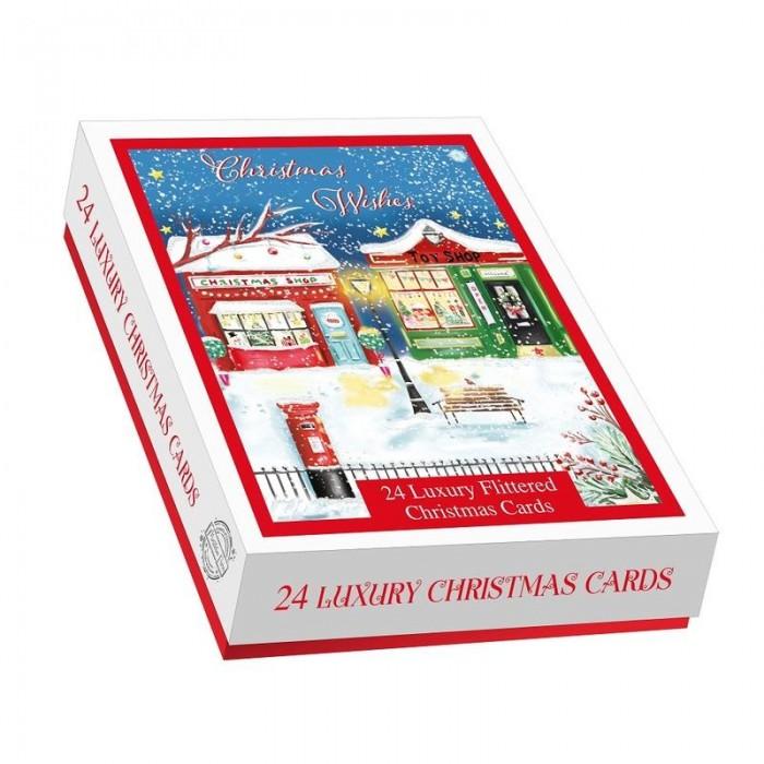Out Of The Blue Shopping Christmas Card (Pack of 24)