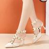 Fashion 2024 Women 8cm High Heels Strappy Sandals Lady Fetish Rivets Block Heels Sandles Gladiator Summer Women's Sandals