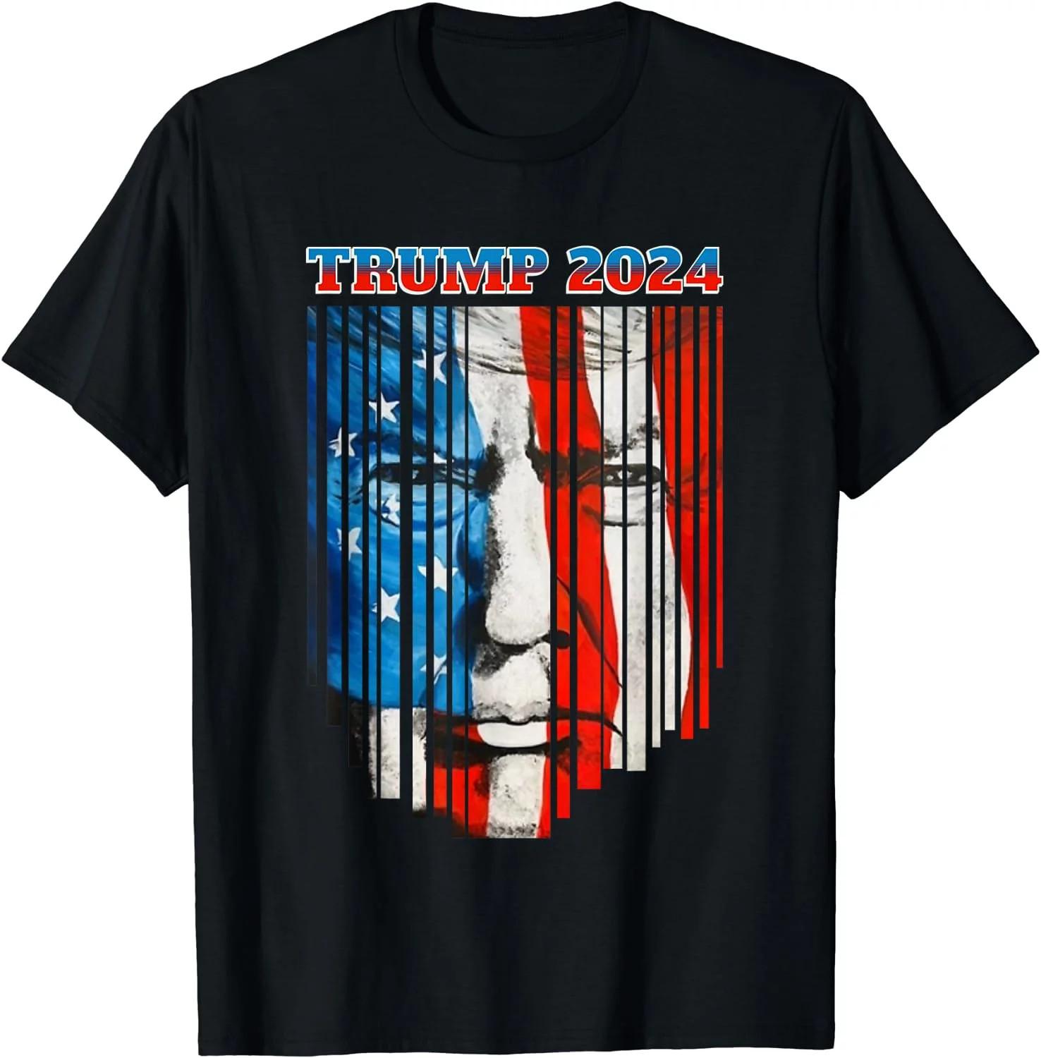 US Flag Face Trump 2024 Vintage Donald Trump Size S-4XL Shirt XL