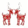 Acryl Chinesisches Tierkreiszeichen Ziege Hängender Ohrring Glücksbringendes Rotes Gold Design Für Frühlingsfest Neujahr Schmuck Geschenk