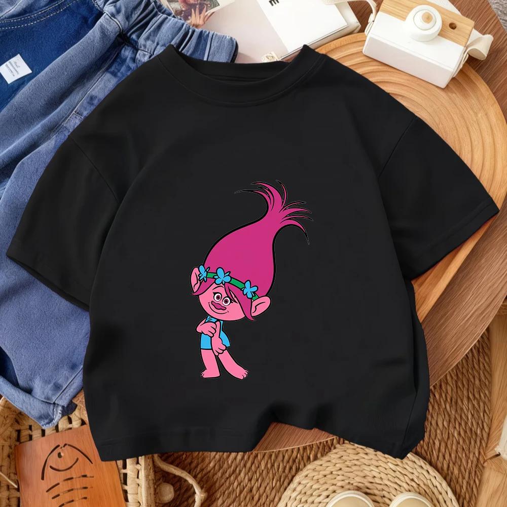 Fashion Children T Shirt Trolls Cute Kawaii Design Boys Girls Summer Street Style Crew Neck
