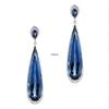 Elegant Blue Teardrop Rhinestone Earrings for Brides