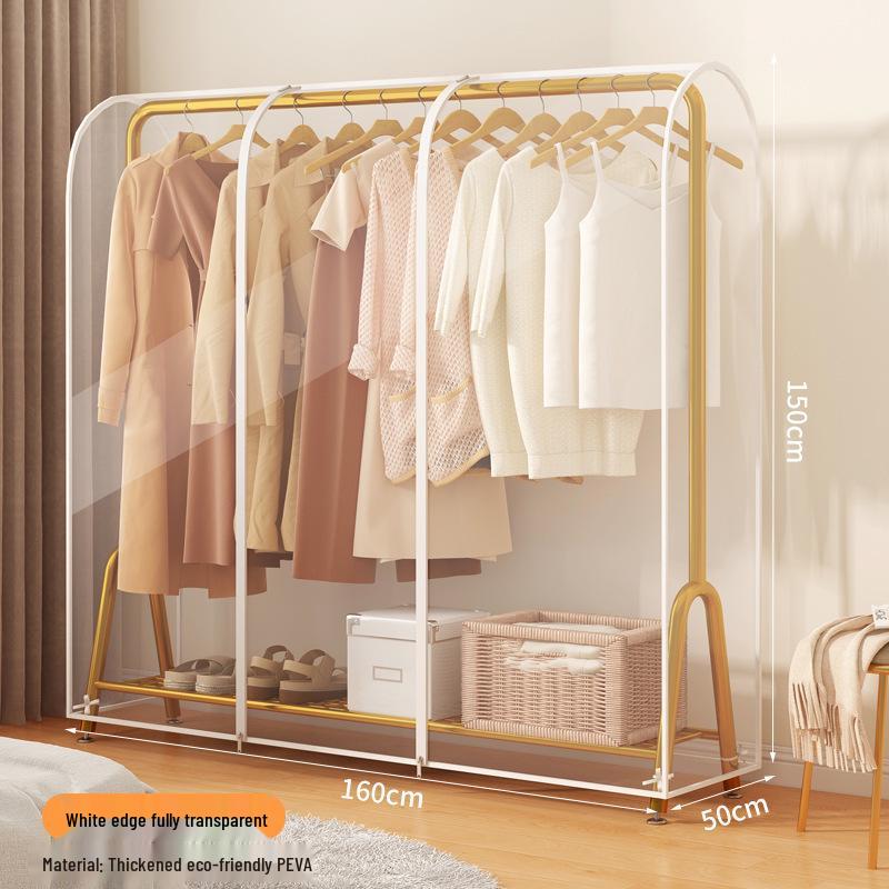Popular Double-Rod Floor-Standing Garment Dustproof Cover Hanger