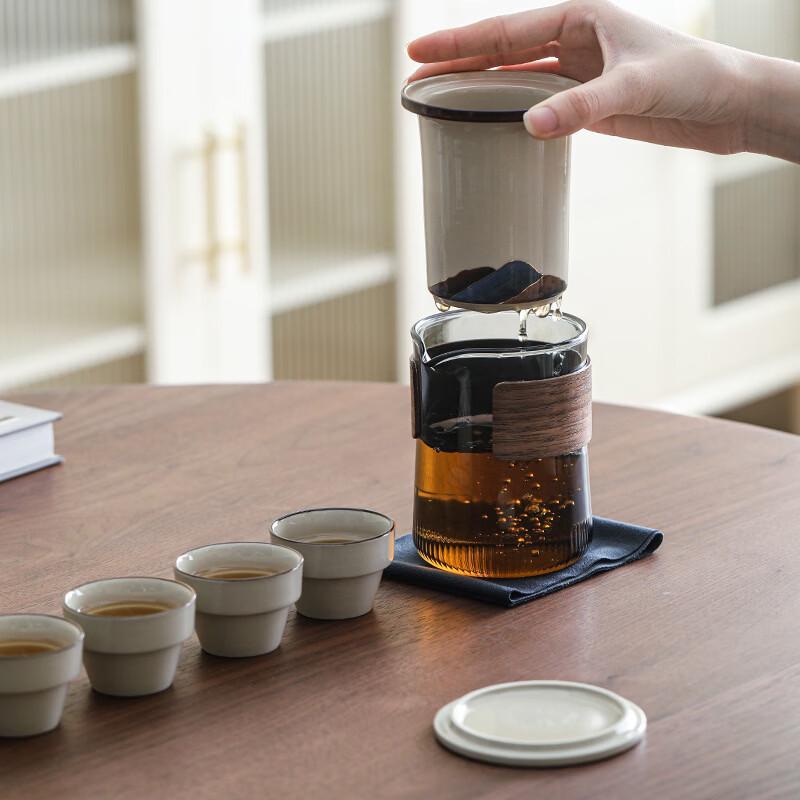 Shanshan Erchuan Smoky Glass Travel Tea Set