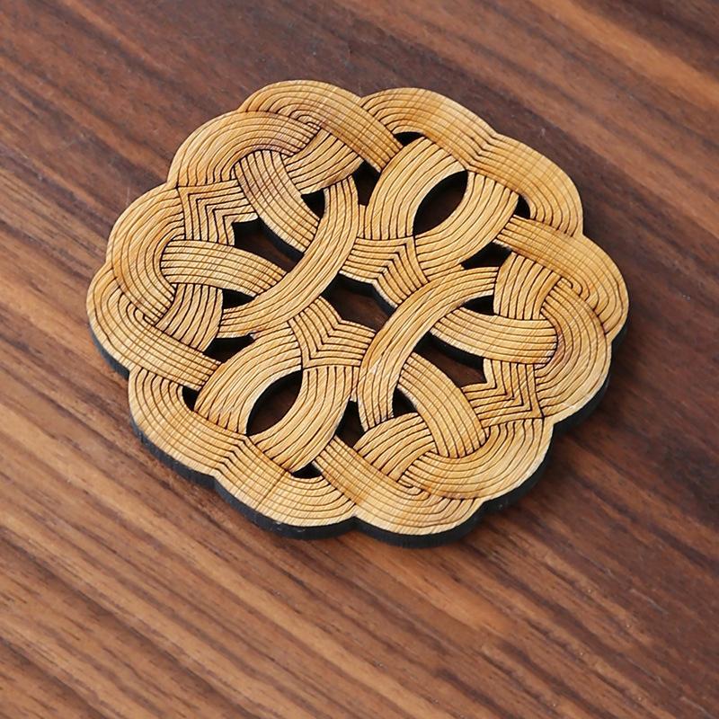 Kreative Lotusblumen-Getränkeuntersetzer aus Holz, rund, Tassenunterlage, Tischset für Tee, Kaffeetasse, Tischset, Heimdekoration, Küchenzubehör