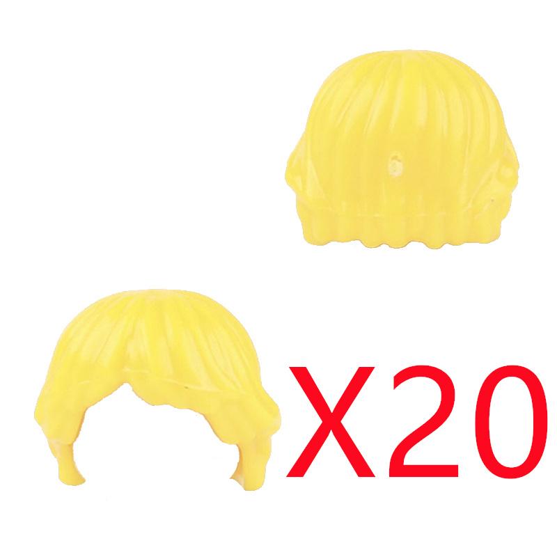 MOC City Building Blocks Figure Body Parts Creative Accessories Long Hair Brown Black Gold Mini Brick Compatible Toy Gift k030