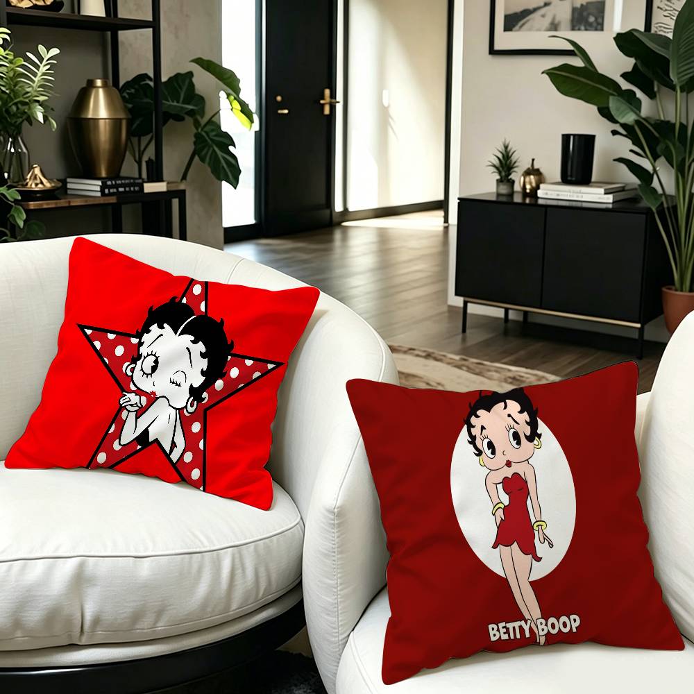 B-Betty Girl B-Boop Cushion Cover Inches Farmhouse Decor Home Throw Pillow Covers for Couch Decorations
