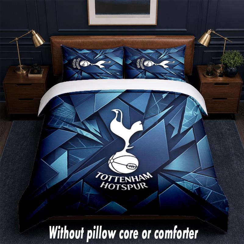 Tottenham Hotspur Design Bed Bedding Set 1 Duvet Cover + 2 Pillowcases Soft Breathable Household Bed Linens